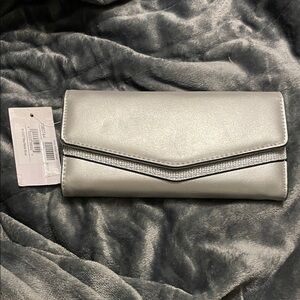 NWT Chic Silver Women's Clutch Or Wallet